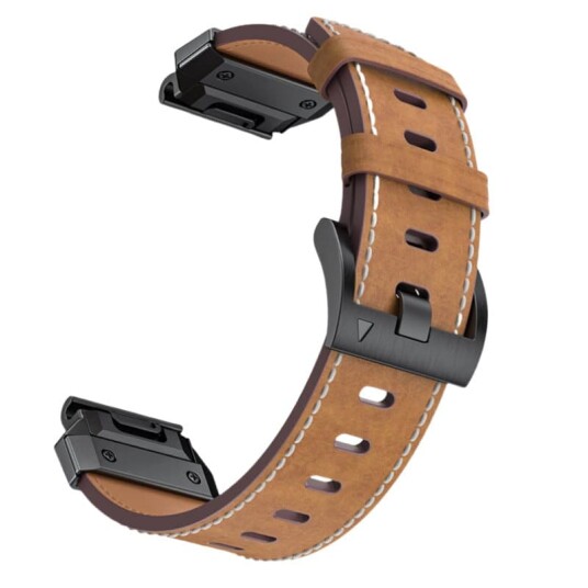 Klokkerem i ekte skinn for Garmin Fenix 8/7X/7/6/5/965 0 Klokkerem i ekte skinn for Garmin Fenix 8/7X/7/6/5/965 0