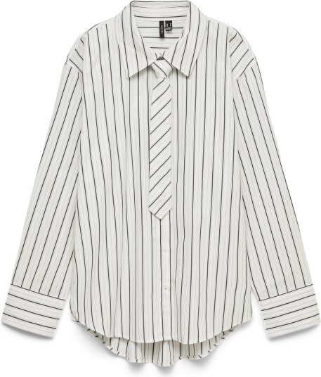 Vero Moda Vmanya Ls Loose Tie Shirt Wvn White XL