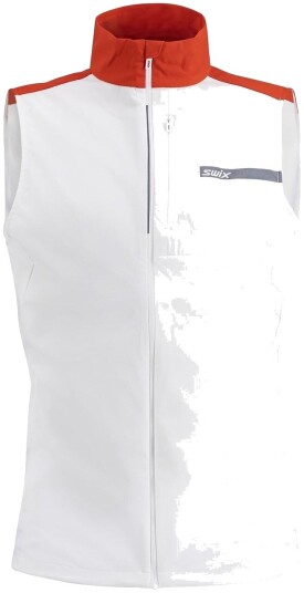 Swix Roadline Wind Vest M Bright White/Fiery Red XL
