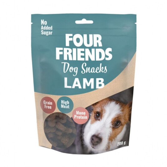 FourFriends Hundefôr Snacks Lam 200 g - Kvalitetssnacks for hunder FourFriends Hundefôr Snacks Lam 200 g - Kvalitetssnacks for hunder