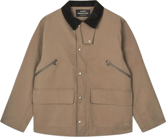 Mads Nørgaard Repellent Weave Wilson Zip Jacket Brown L