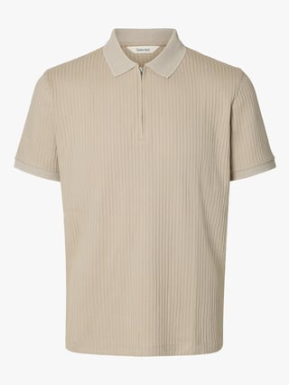 Selected Homme Fave Structure Short Sleeve Polo Beige XXL