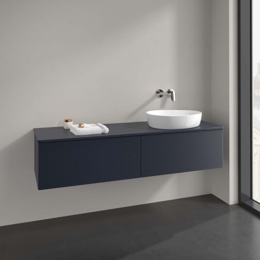 Villeroy & Boch Antao Servantskap med 2 skuffer 160x50x36 cm u/lys Blå Matt