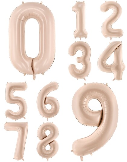 Store Beige Folie Tallballonger 0 9 – 72 cm