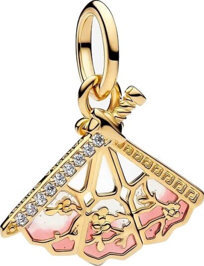 Pandora Disney Mulan Fan Dangle Charm - PINK - One Size