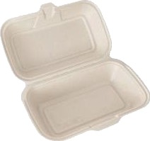 Bakke 1 Rum 240X150x80 Mm Med Låg Bagasse Beige,4 Ps X 50 Stk/Krt