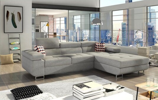 Seksjon Eltap Armando 289x85x203 cm Gusto 88 Sikksakk 60 Grå Mønster Høyre