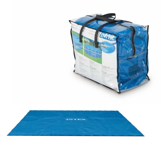 Intex Soldrevet bassengtrekk blå 538x253 cm polyetylen