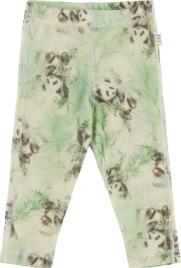 Joha Leggings Ull Off White m. Pandaer Joha 100 Leggings Beige Grønn Hvit