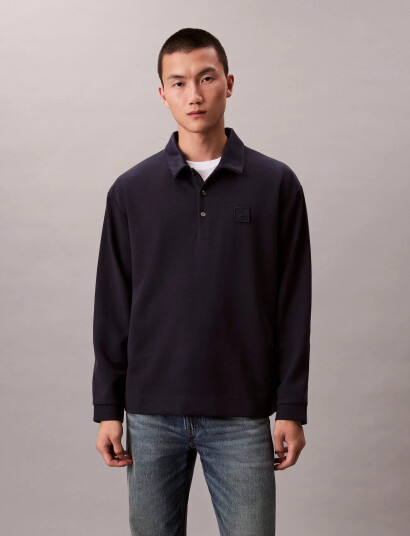 Calvin Klein Ls Stretch Wool Blend Interlock - Navy - XXL