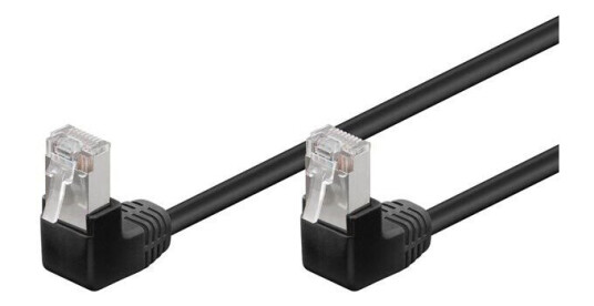 Goobay Cat 5e Nettverkskabel 2m F/UTP med 90° Vinklet Kontakt Svart
