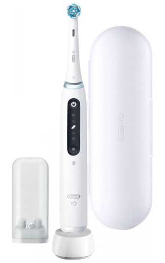 Oral-B iO Series 5 Elektrisk Tannbørste Quiet White med Reiseetui Oral-B iO Series 5 Elektrisk Tannbørste Quiet White med Reiseetui