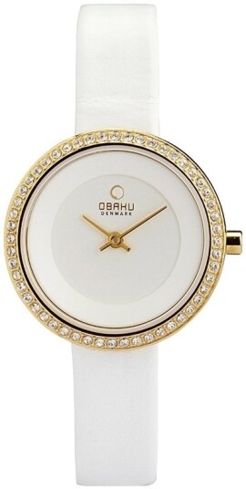 Obaku Dameklokke V146LEGIRW Stille Grå/Lær Ø28 mm
