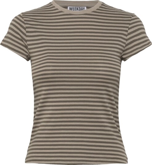 Weekday Slim Short Sleeved Cotton T Shirt   Multi/patterned   XXS