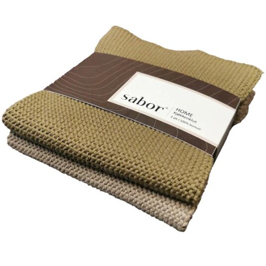 Sabor Home kjøkkenkluter 2 stk oliven/mint Sabor Home kjøkkenkluter 2 stk oliven/mint