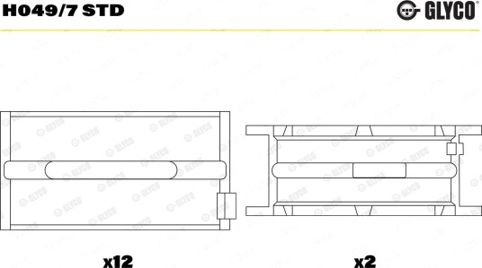 Veivaksellager GLYCO H049/7 STD Veivaksellager GLYCO H049/7 STD