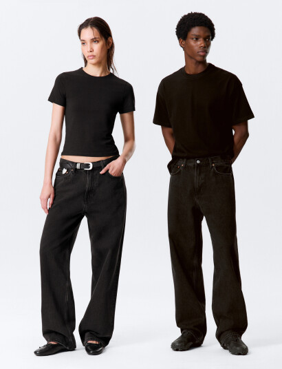 Weekday Galaxy Loose Straight Leg Jeans Black 33 x 32 Weekday Galaxy Loose Straight Leg Jeans Black 33 x 32