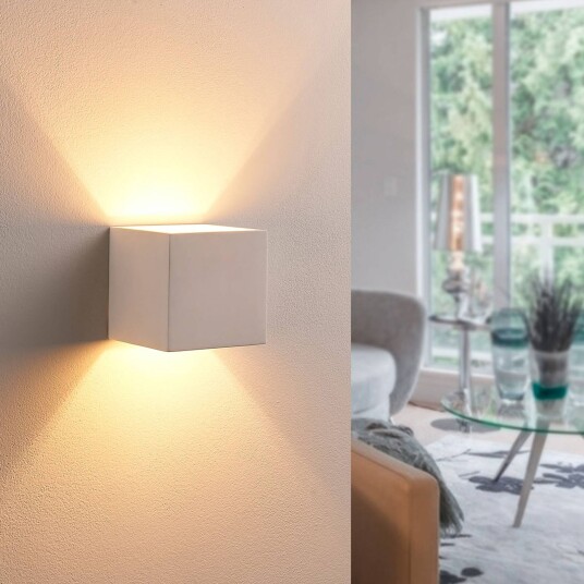 Lindby vegglampe Kay hvit gips sett med 2 stk