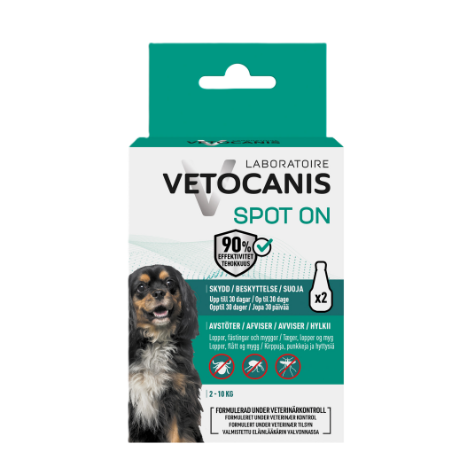 Anti Parasit Spot On Hund S 2 X 2 ml Hund Helse Og Pels Hygiene Flåttmiddel Til Hund Vetocanis