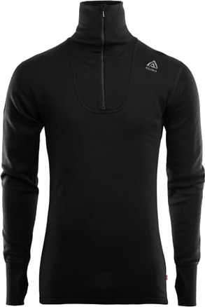 Aclima DoubleWool Polo zip, M's Jet Black Marengo (#202020) Herre S