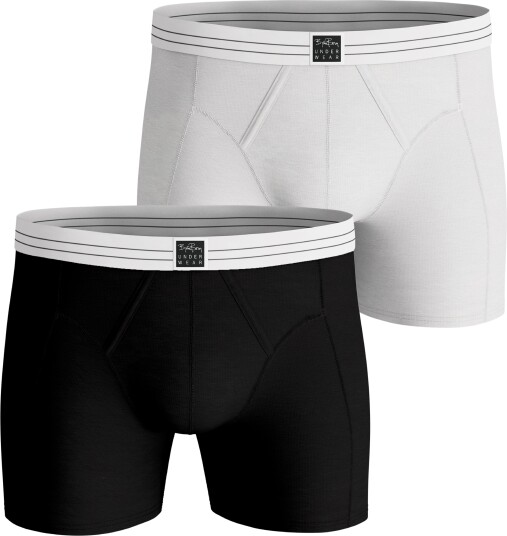 Bjørn Borg Premium Cotton Stretch Original Boxer 2-Pack Herre Black/White S Bjørn Borg Premium Cotton Stretch Original Boxer 2-Pack Herre Black/White S