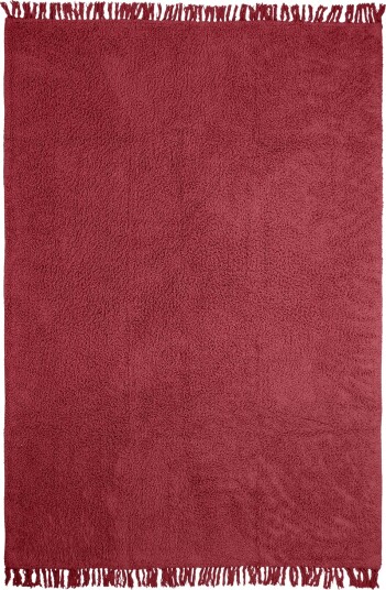 Ryetepper Alba Natural Cotton Shaggy burgunder Størrelse: 80 x 250 cm