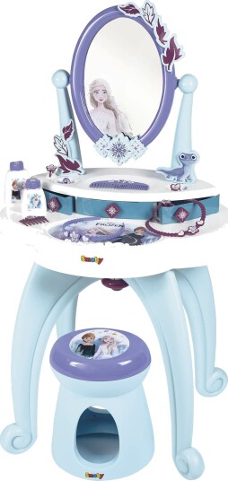 Smoby Disney Frozen 2i1 sminkebord med speil og krakk 10 tilbehør Smoby Disney Frozen 2i1 sminkebord med speil og krakk 10 tilbehør
