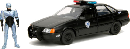 1:24 Robocop Hollywood Rides '86 Ford Taurus Chrome w/ Robocop Figure