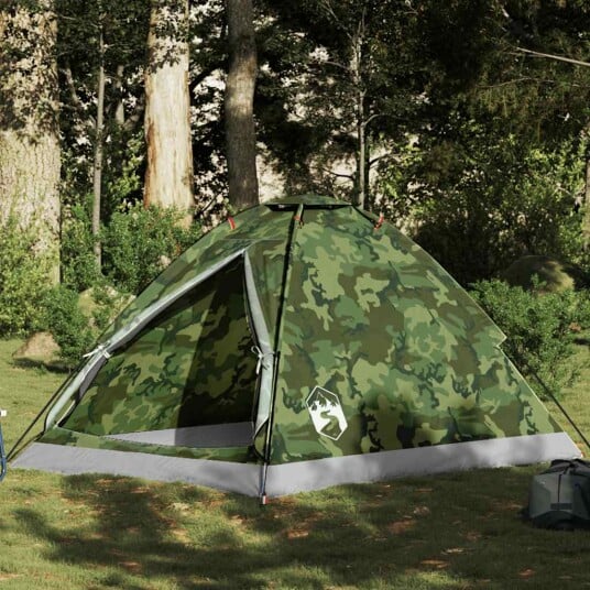 Kuppeltelt for camping 2 personer kamuflasje vanntett