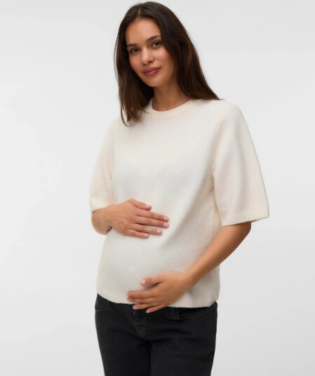 Vero Moda Maternity Vmmboom 2/4 O Nk Oversize Pullove Cream M