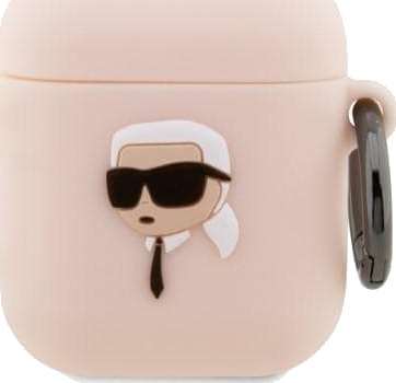 Karl Lagerfeld Etui Karl Lagerfeld Kla2runikp Apple Airpods 2/1 Deksel Rosa/Rosa Silikon Karl Head 3D