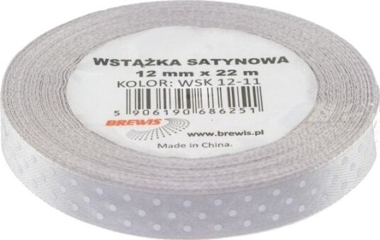 Brewis Satinbånd Med Prikker 12 Mm X 22 M 11