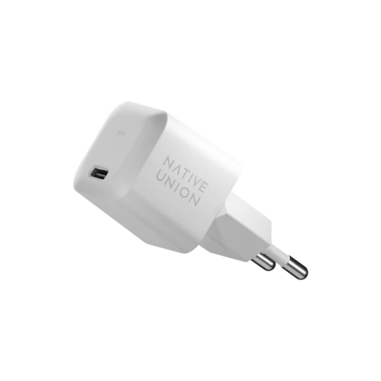 Native Union USB C 30W GaN Vegglader Hvit Native Union USB C 30W GaN Vegglader Hvit