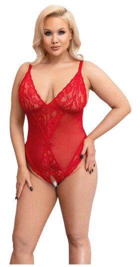Cottelli Curves Rød Body Plus Size - 4XL Cottelli Curves Rød Body Plus Size - 4XL