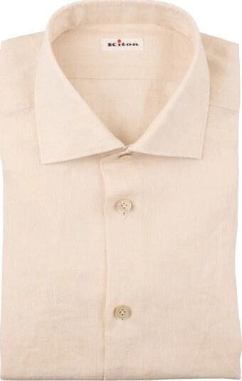 Kiton Herre Skjorter Beige L, Kiton Herre Skjorter Beige L,