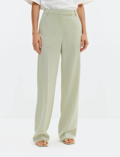 Malina Betty High Rise Straight Pants Green S Malina Betty High Rise Straight Pants Green S