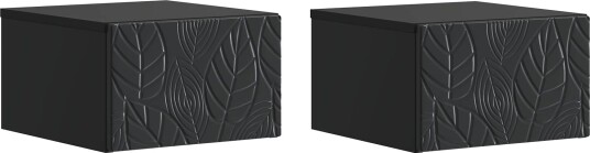 Vegghengt Nattbord 2 pcs Svart 49 x 34,5 x 20 cm Konstruert tre