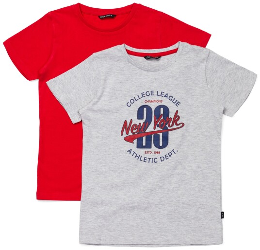 Luca &  Lola Riccione T-Shirt 2-pack Grey/Red 86-92