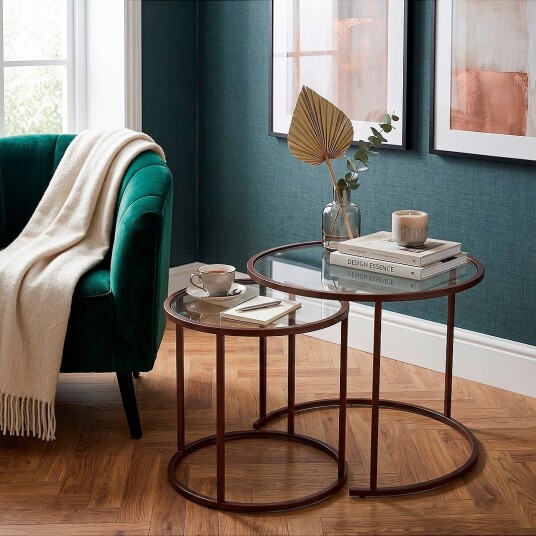 Hanah Home   Salongbordssett Lumina   Brun