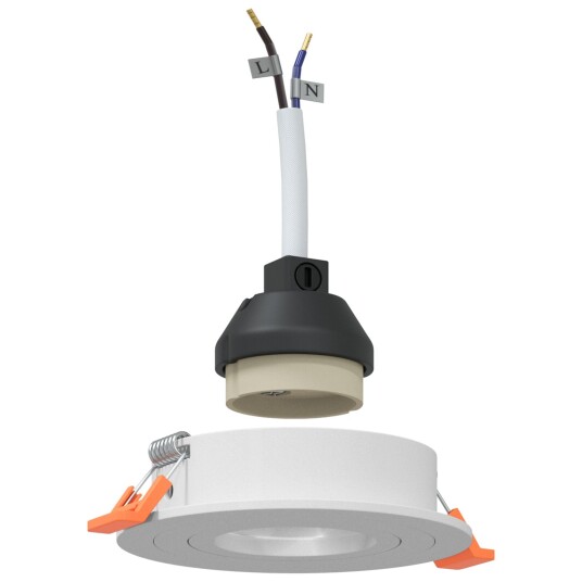  Spotlights Med Søkelys 6 Pcs Hvit 9 Xcm Aluminium