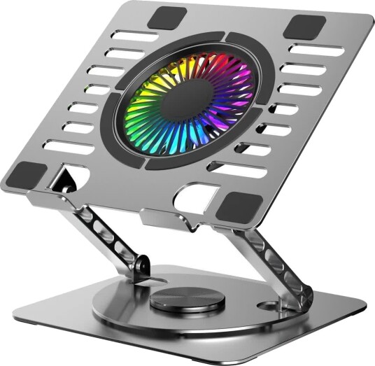 Nørdic Laptopstativ med RGB-vifte Roterende base 2x USB-porter