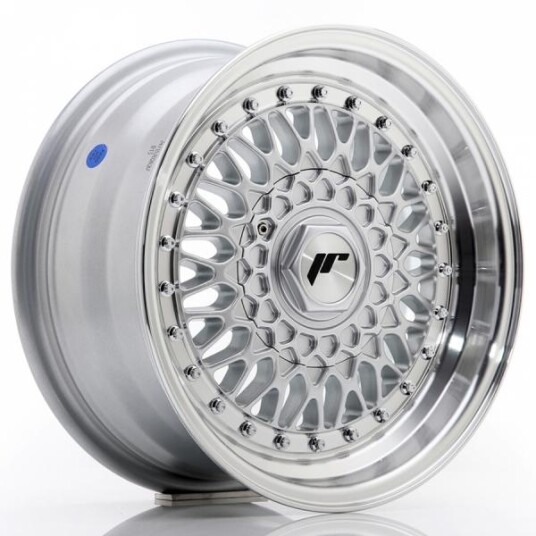 Japan Racing Jr9 Silver Machined Lip With Rivet Silver 9x16 4x100 ET20 B74.1