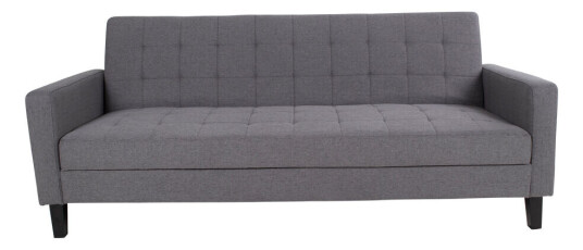 Mina sovesofa mørk grå, svarte ben.