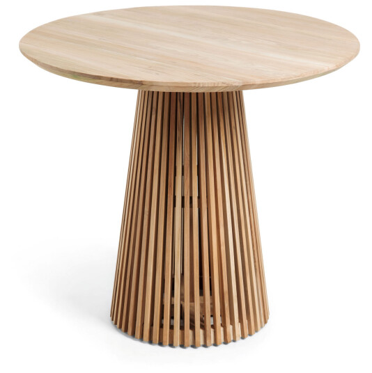 Kave Home Irune Spisebord, Massivt teak, Ø90, Natur 1594066-02-0 1727287-01-0
