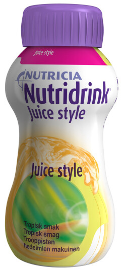 Nutridrink Juice style, næringstilskudd, Tropisk, 4 x 200 ml