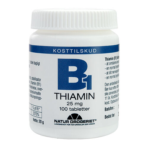 Natur Drogeriet Natur-Drogeriet B1 Vitamin 25 Mg 100 Tabletter