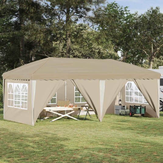 vidaXL Pop-up Festtelt 575 x 288 x 245 cm Krem
