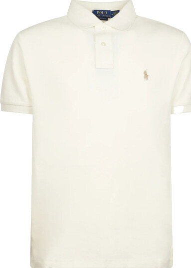 Ralph Lauren Custom Slim Fit Mesh Polo Shirt - Parchment Cream Beige M Ralph Lauren Custom Slim Fit Mesh Polo Shirt - Parchment Cream Beige M