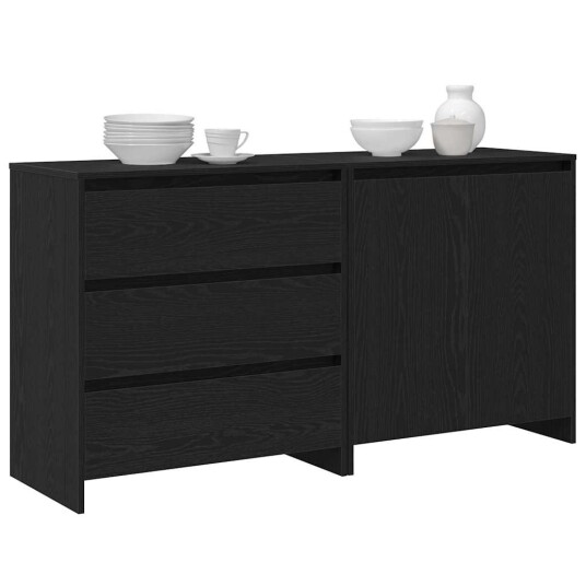 Serviesskap 2 pcs Svart 70 x 41 x 75 cm Konstruert tre