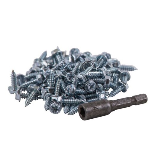 Flexit Selvborende Skruer 100 stk m/ Magnetbits for Aluminiumskanaler